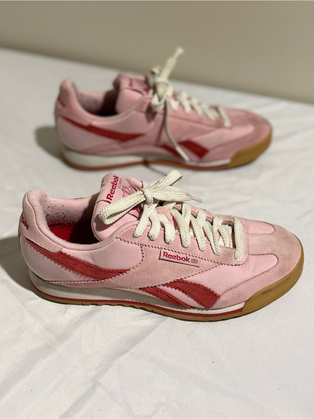 Reebok Pink and Red Classic Women's Sneakers